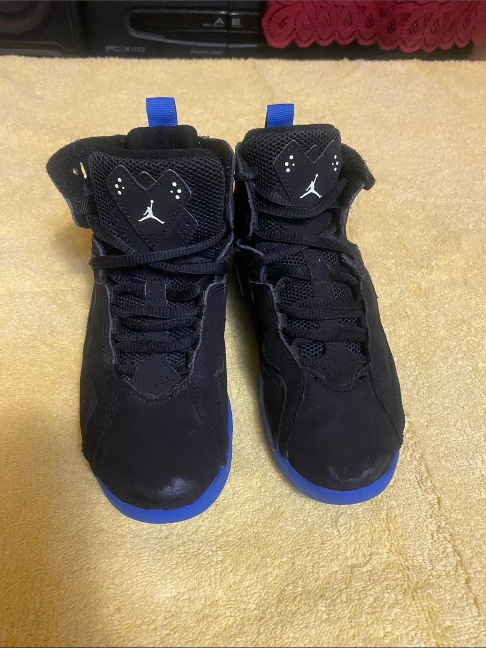 Jordan Kids' Black and Blue High-Top Sneakers
